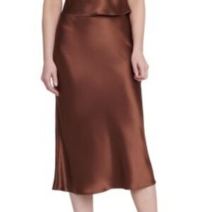 Nordstrom Satin Skirt in Rich Brown